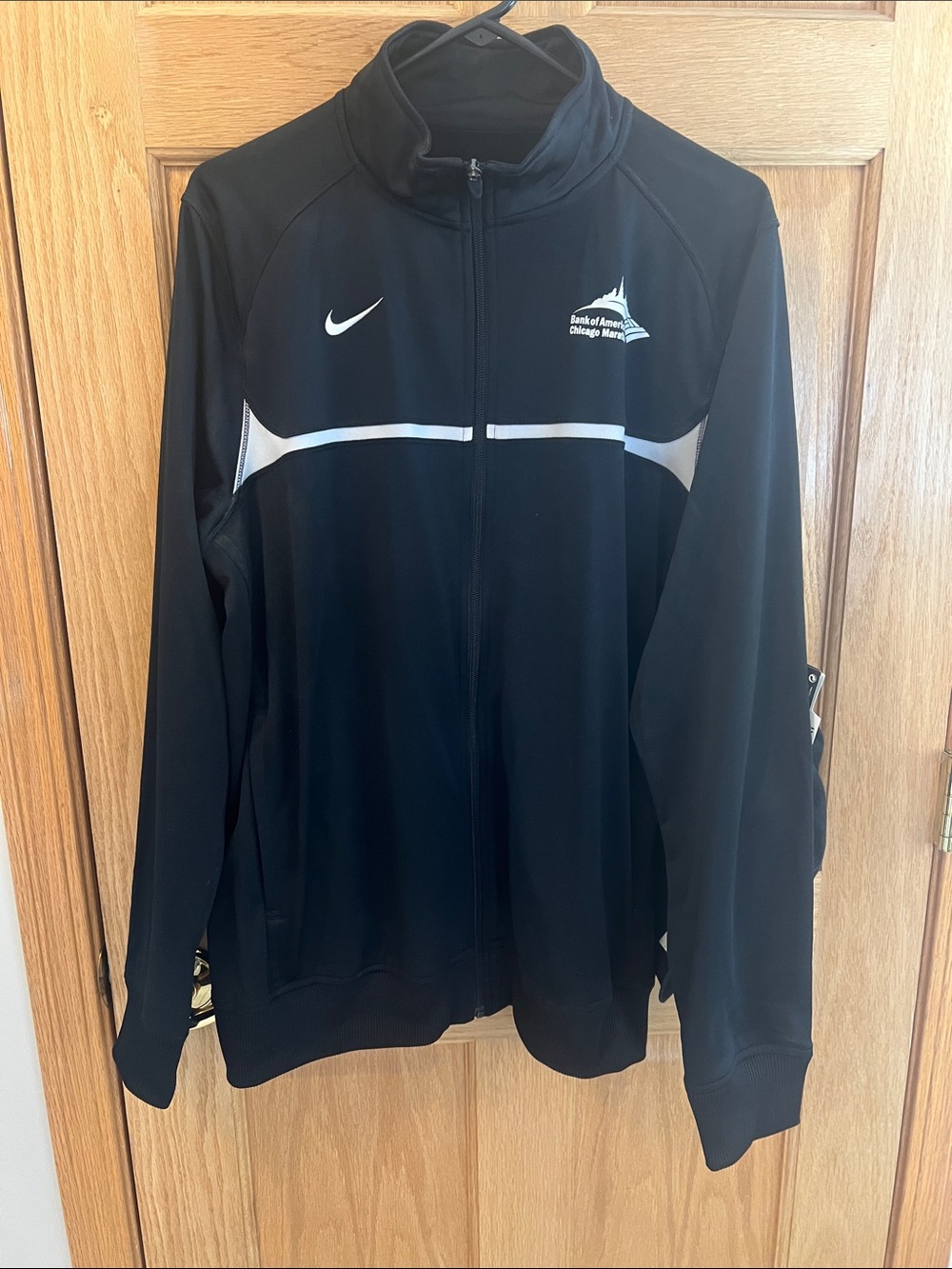 Nike Black Track Jacket with White Stripe Accents and Nike Hat - NWT